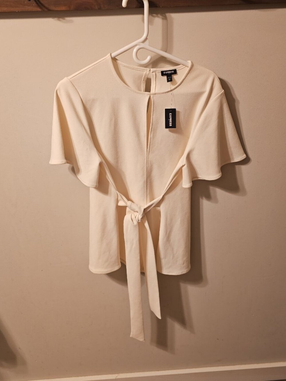Express Ivory Cream Dress Blouse, Size Medium, NWT
